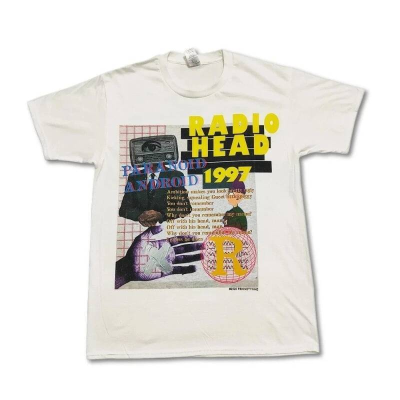 Camiseta Retro da Banda de Rock American Radiohead 1997, Camiseta Masculina de Verão, Nova Moda Retro, Streetwear