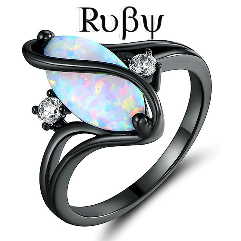 Rubi novo produto moda europeu americano cavalo olho anel em forma de S torcido exagerado masculino feminino anel único