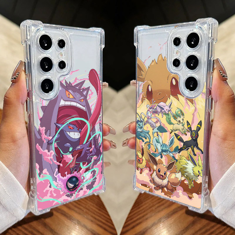Anime Pokémon Gengar Cartoon Case Para Samsung S25 Ultra S24 FE S23 Plus S20 S25 S22 S21 S25EDGE A56 A36 Capa Transparen