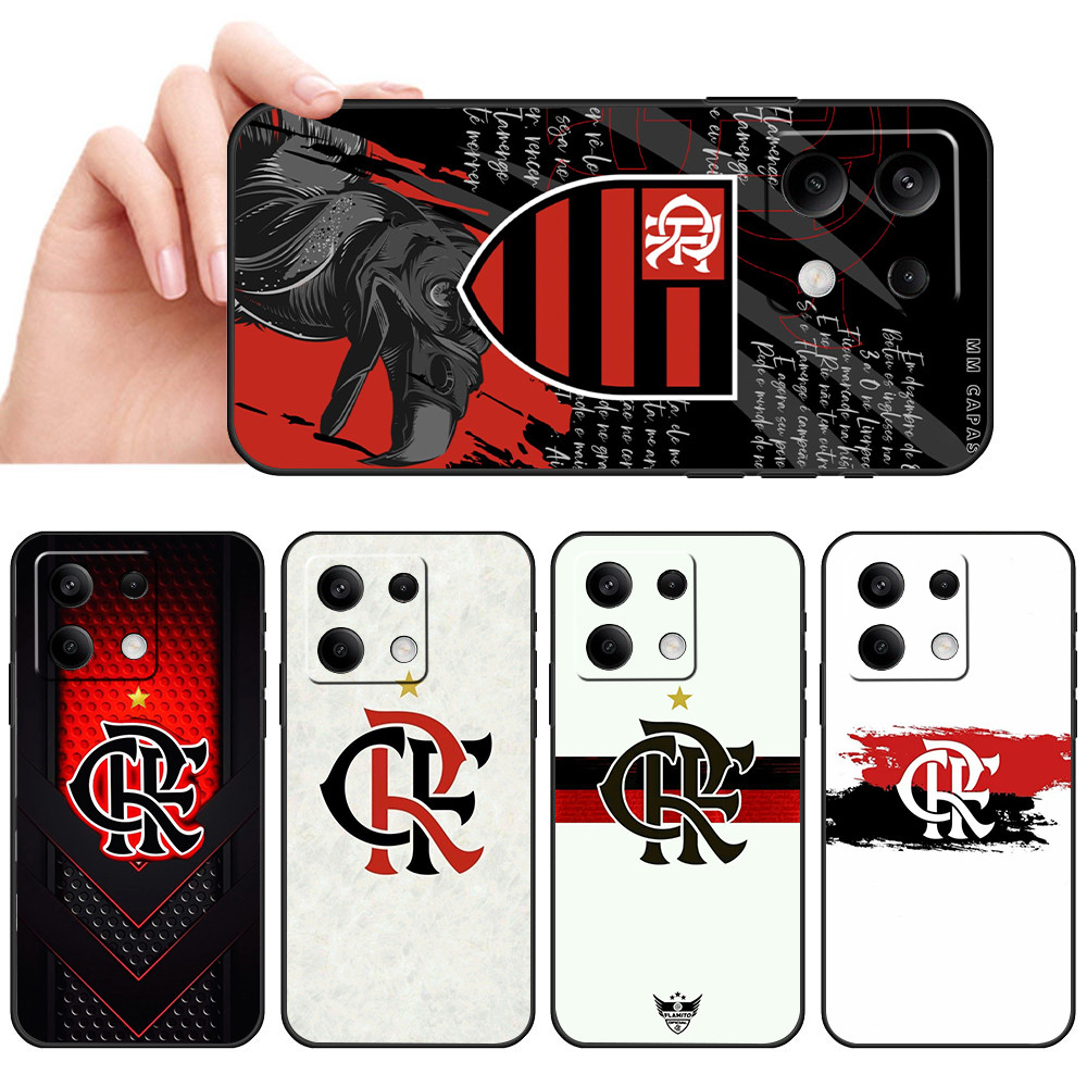 Capa De Telefone Preta Macia Para Xiaomi Redmi Note 12 13 PRO Plus 12 sped 12 Turbo Torcida Brasileira Flamengo Protetor