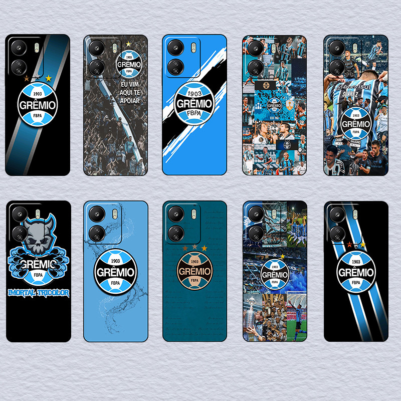 Para Xiaomi Redmi A1 A2 A3 A3X 11A 12 K50 Pro K50 Jogos Grêmio Pé-Bola Porto Alegrense Macio Preto TPU Caso De Telefone