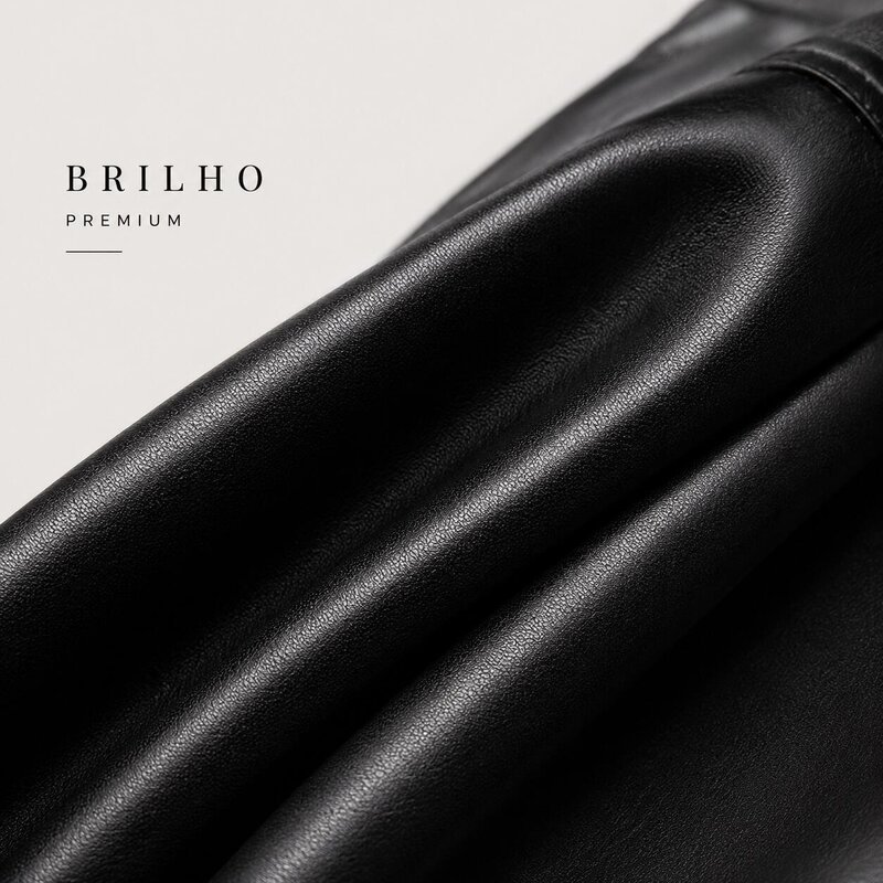 Calça Legging Cirrê Feminina Cintura Alta Couro Fake Disco Pants Modeladora Premium Flanelada Frio — imagem 2 de 2