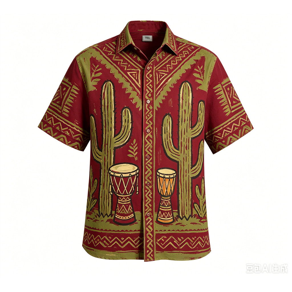 Camisas masculinas de manga curta com estampa preta e vermelha, moda Casual de praia, estilo Tropical com estampa de pai