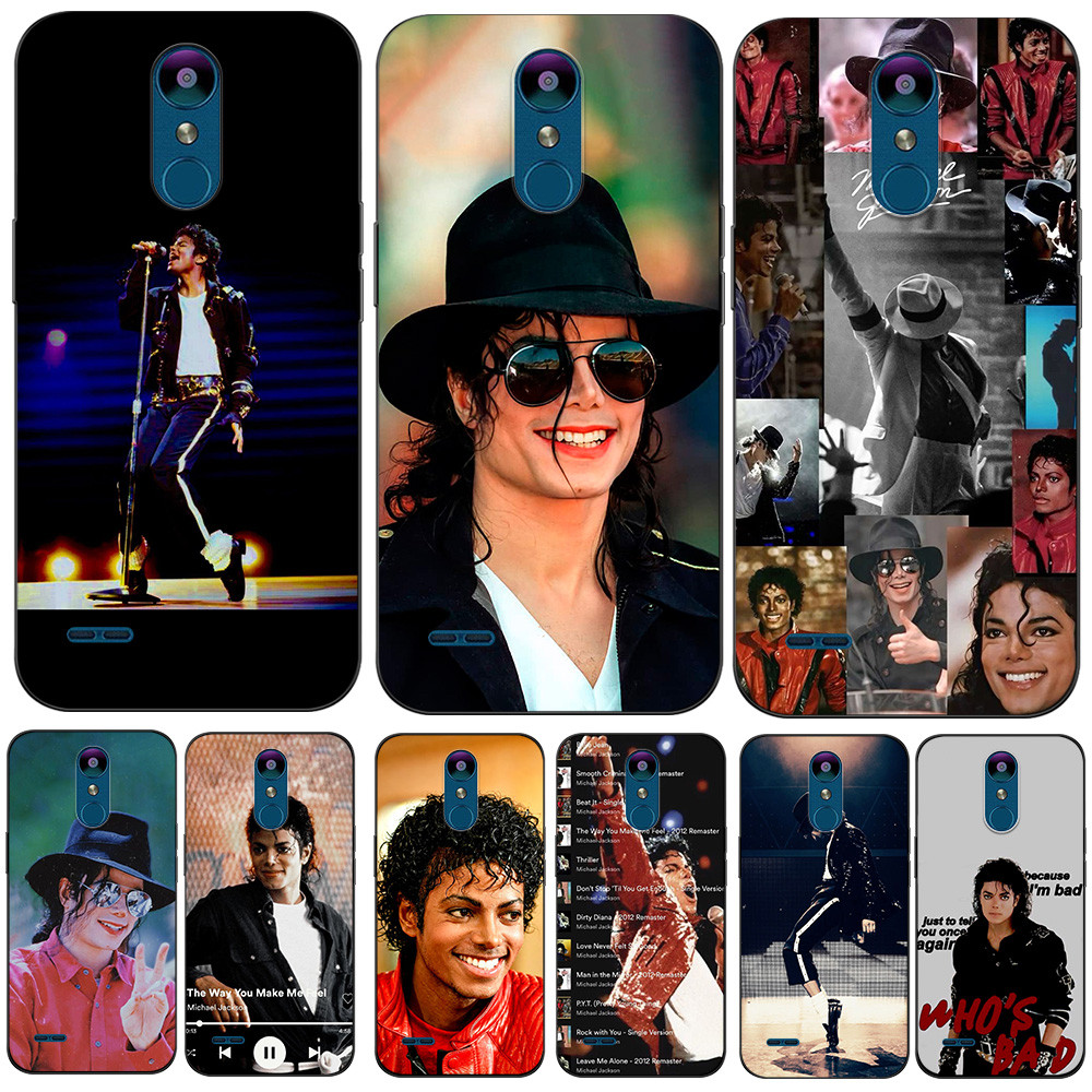 Capa Para LG K8 2018 thinQ Traseira De Telefone Silicone Macio Preto Tpu Rei Do Pop Michael Jackson Billie Jean Thriller