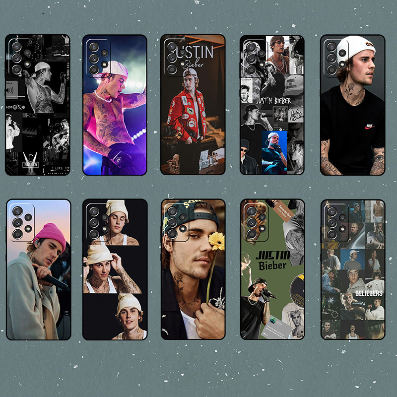 Para Samsung S6 S7 Edge S8 S9 S10 Plus Justin Bieber Capa De Telefone TPU Preta Macia