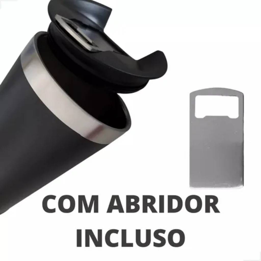 Tampa Colorida com Abridor para Copo Térmico 473ml