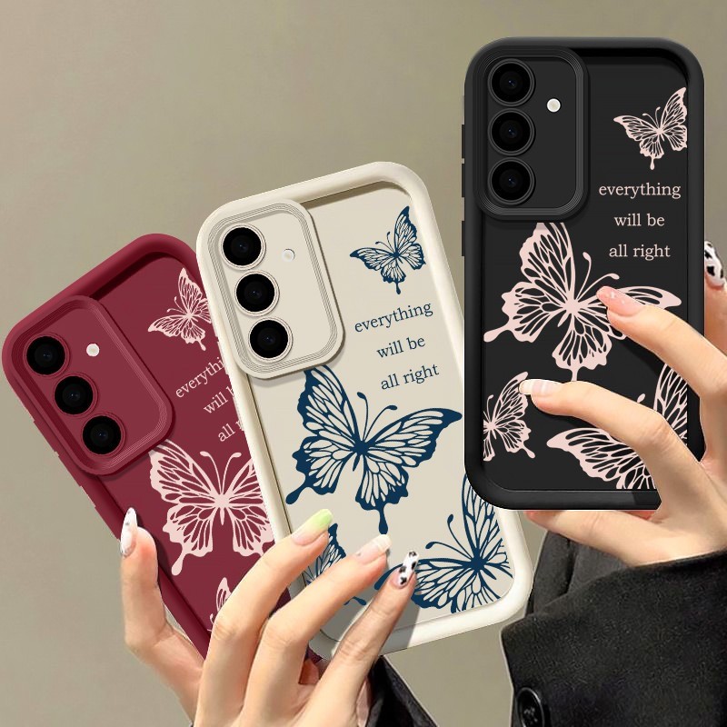 Capa TPU Macia Silicone Padrão Borboleta Oca Para Samsung A55 A54 A53 A52 A52s A25 A35 A34 A16 A15 — imagem 2 de 2