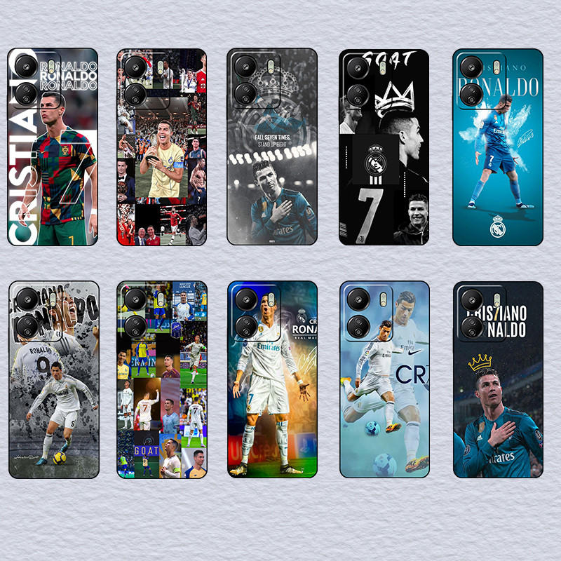 Para Xiaomi POCO X6 M6 F6 Pro Cristiano Ronaldo Capa De Telefone TPU Preta Macia