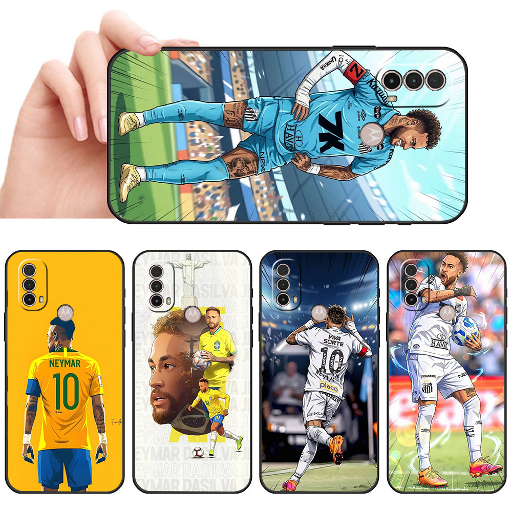 Capa De Telefone Preta Macia Para Moto E7 Plus E7i POWER E13 E20 E22 E40 G9 Play Neymar Protetora Anti-Queda