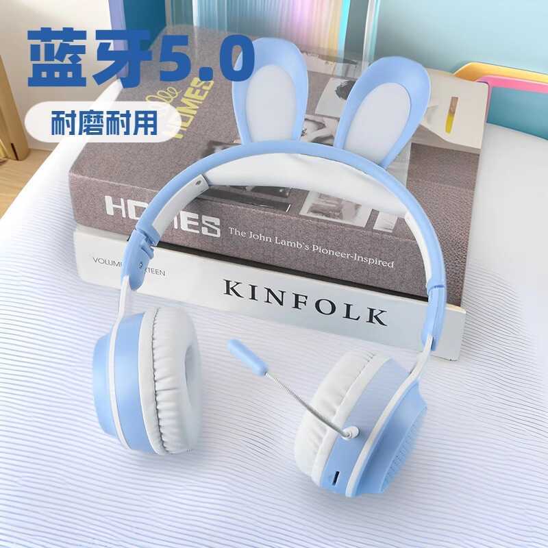 KE-11 fone de ouvido Bluetooth sem fio orelhas de coelho fone de ouvido luminoso cartão dobrável fone de ouvido de venda