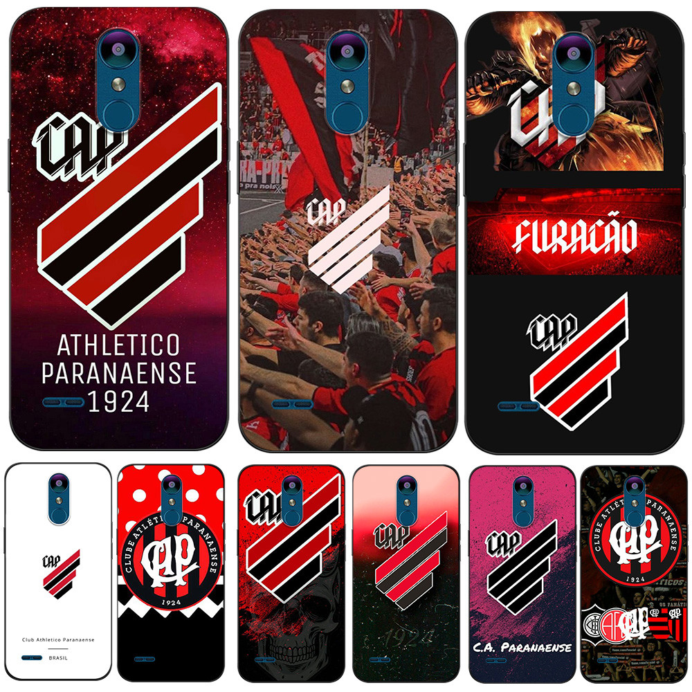 Capa Para LG K8 2018 thinQ Traseira De Telefone Silicone Macio Preto Tpu Atlético Paranaense Boné Vermelho Listra