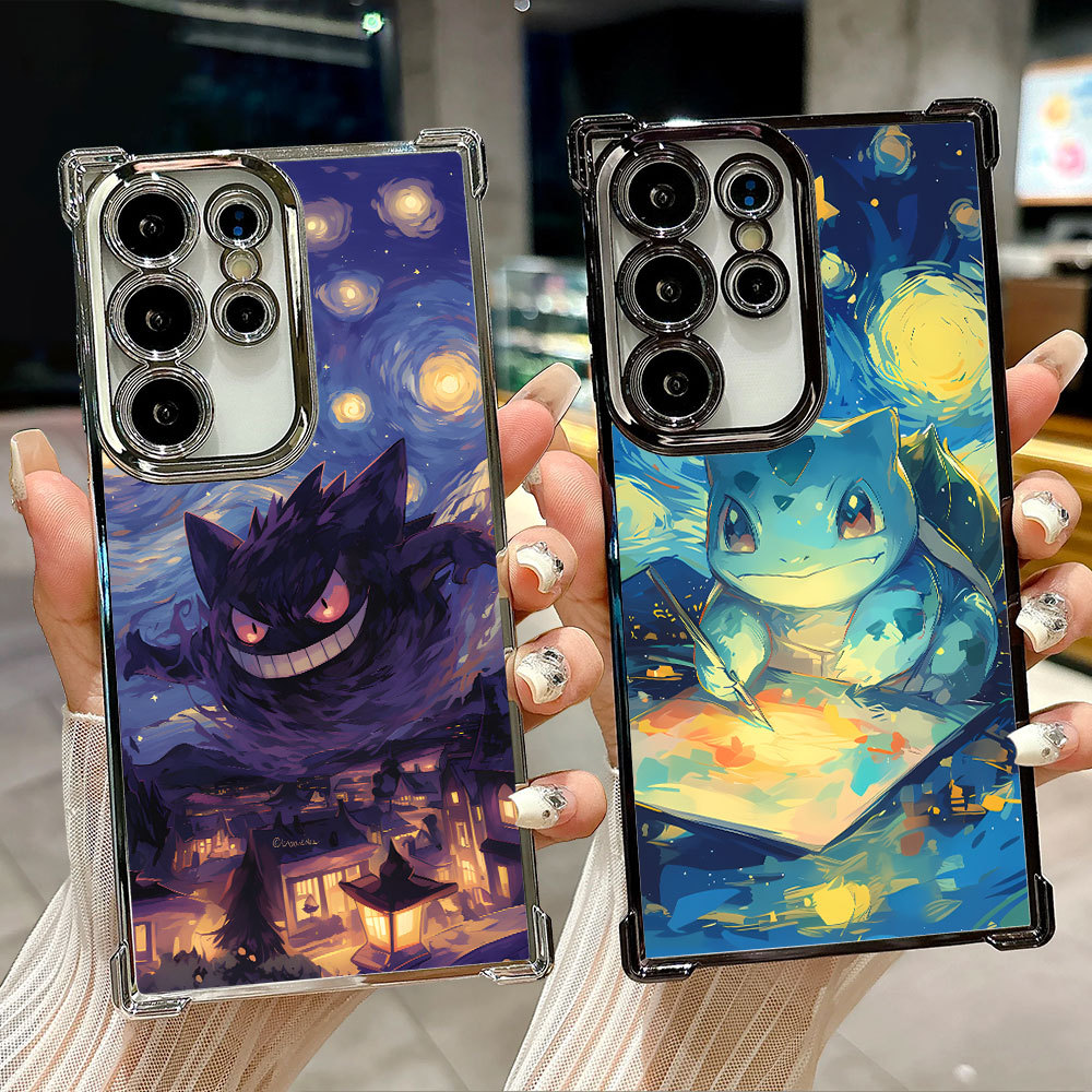 Gengar Bulbasaur Charmander Pikachu Pokémon Capa Transparente Para Samsung S26 Ultra A57 S24 S23 S22 S21 S25 Plus S20 S2