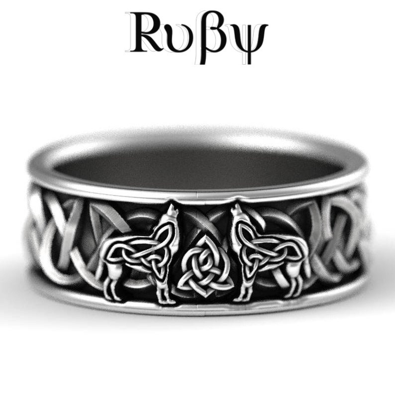 Nordic mítico lobo Fenriel defesa Totem amuleto Hip Hop pirata lobo anel