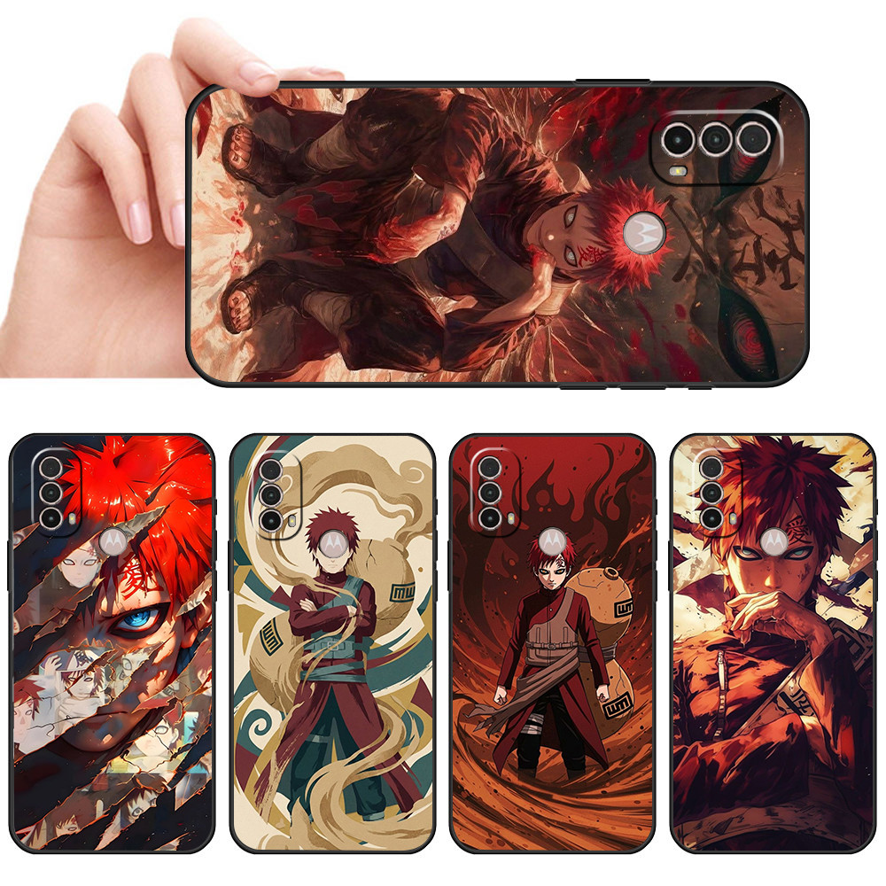 Capa De Telefone Preta Macia Para Moto E7 Plus E7i POWER E13 E20 E22 E40 G9 Play Gaara Estilo ninja Aréia cor bege Prote