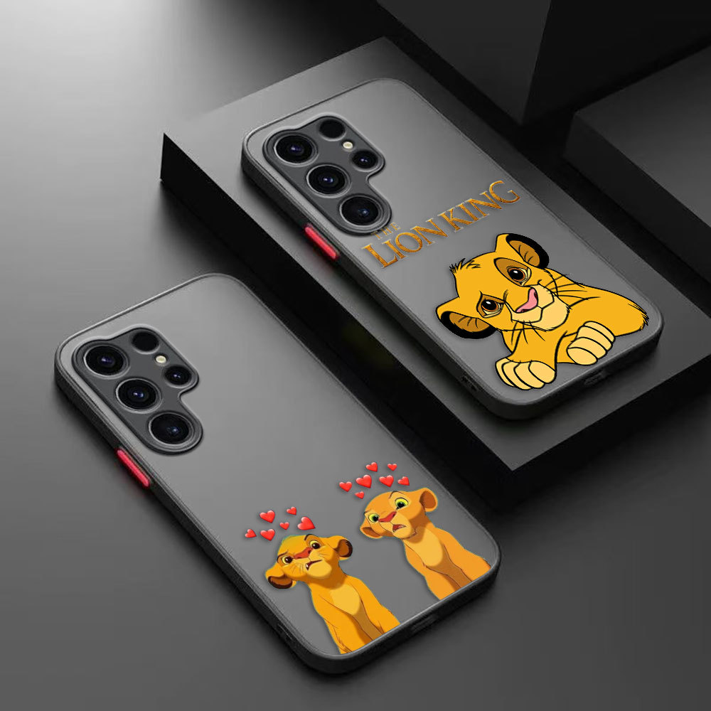 O Rei Leão Simba Nala Capa Fosca Caso De Telefone Para Samsung Galaxy S20 S21 S22 S23 S24 FE S25 S10 PLUS ULTRA TPU DIY