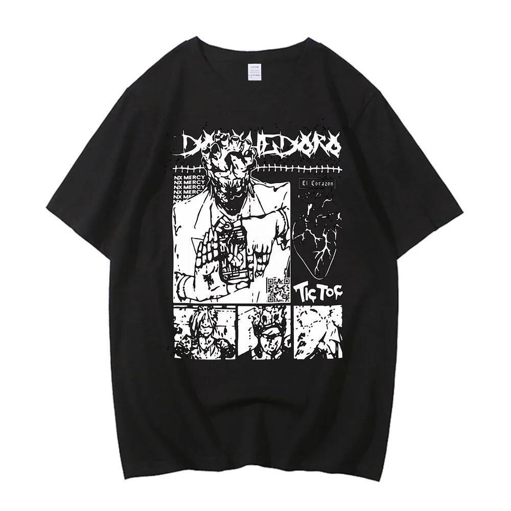 Dorohedoro Algodão t Camisa Masculina Grunge Vintage hip hop Psicodélico Clássico 80s Camiseta Gótico 80s Respirável Y2k