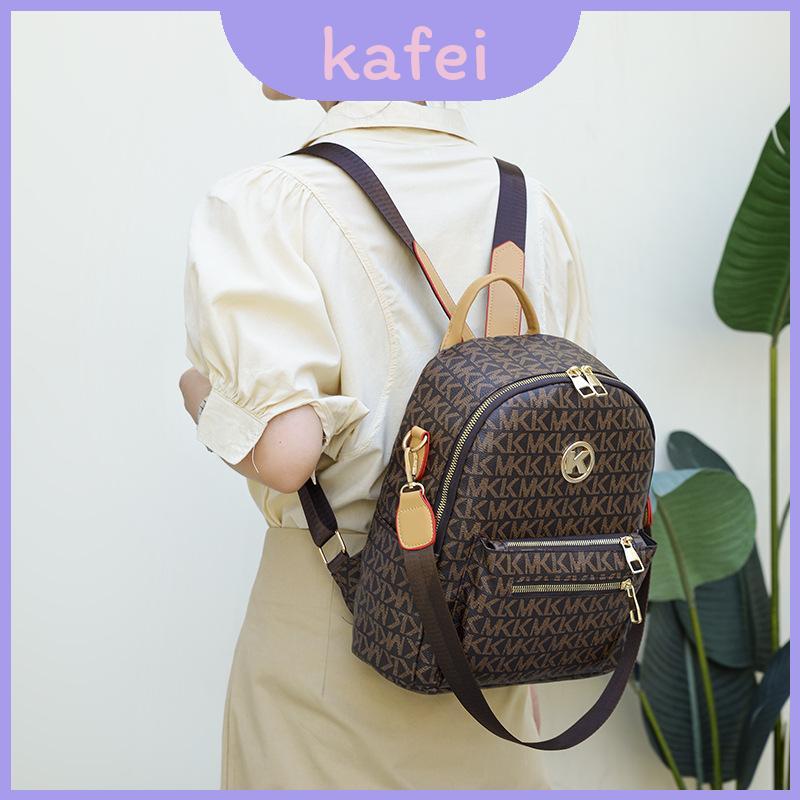 Nova Moda Feminina Mochila Versátil Couro Do Plutônio Bolsa De Verão Grande Capacidade Branco/Marrom
