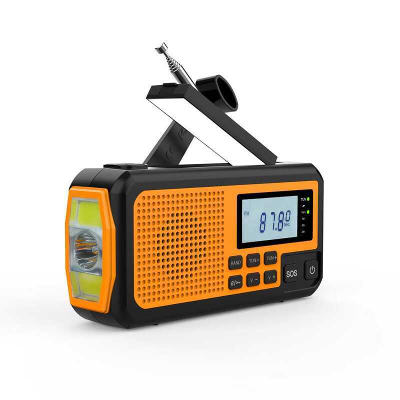 Multifuncional ao ar livre de emergência Solar gerador de manivela rádio prevenção de de desastres luz de leitura lanter