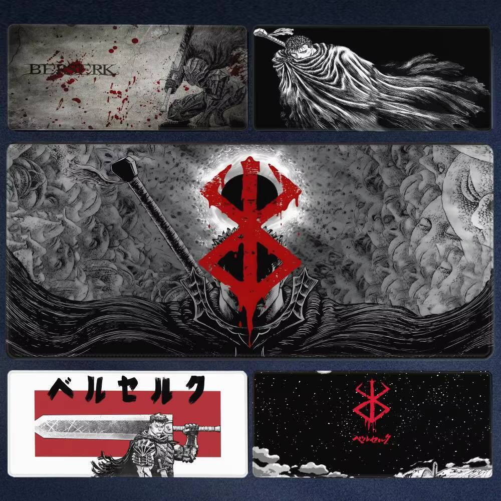 Anime Berserk Mousepad Grande Deskmat Com Lockrand Escritório Pc Acessórios Do Computador Mouse Pad Jogos Prime Gaming X