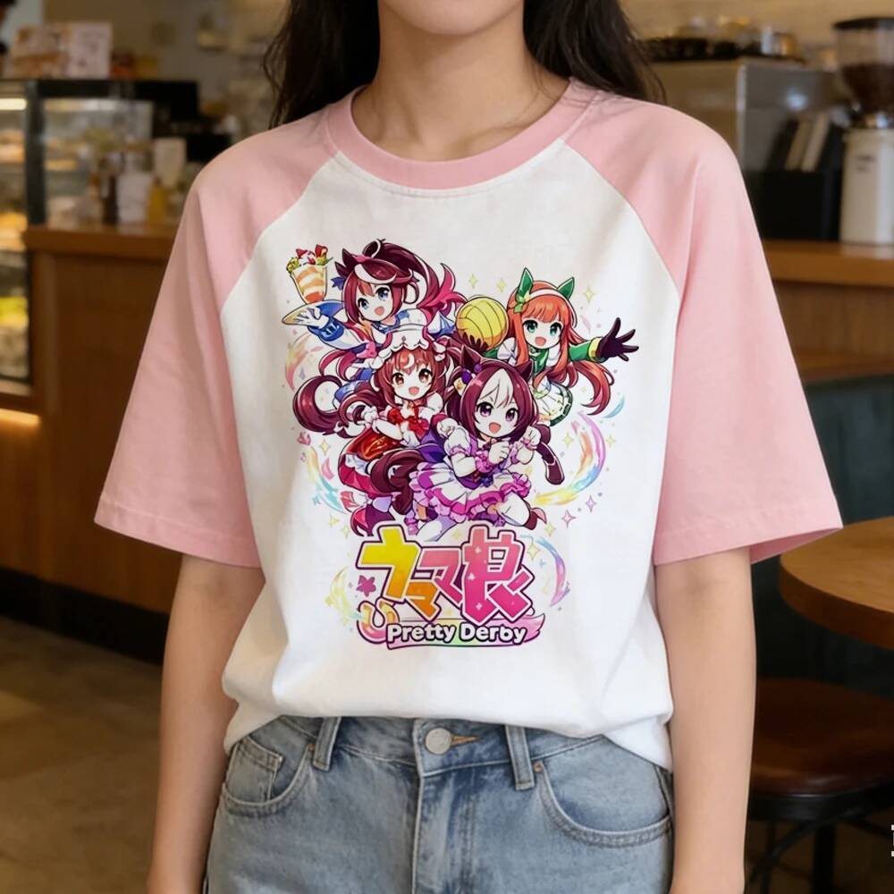 Umamusume Pretty Derby Camiseta Feminina Gráfica Alternativa anime Mangá grunge Camisa 2000s Estética Fofa kawaii Japão