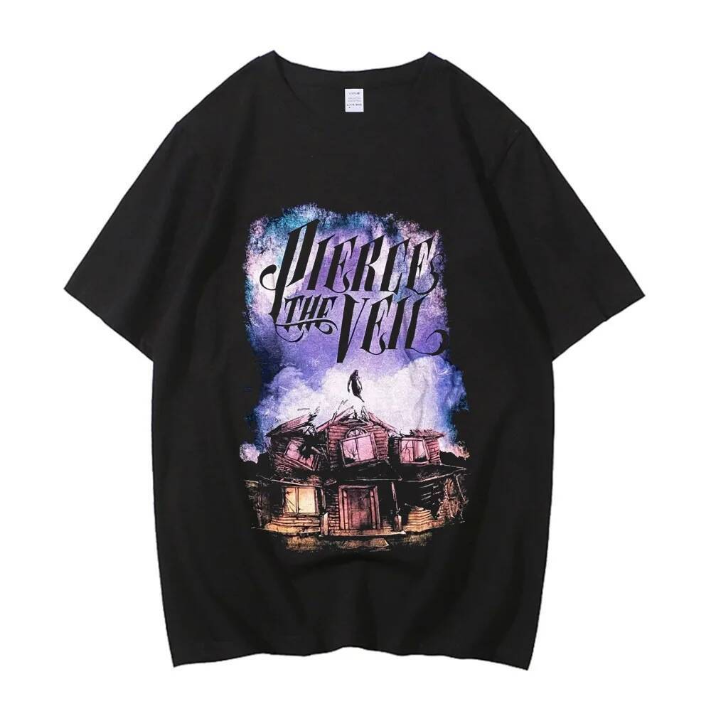 Pierce the Veil Camisa De Algodão Adolescente Gráfico Pastel Roupas Coreanas Na Moda Cultura Pop Camiseta Digital Grunge