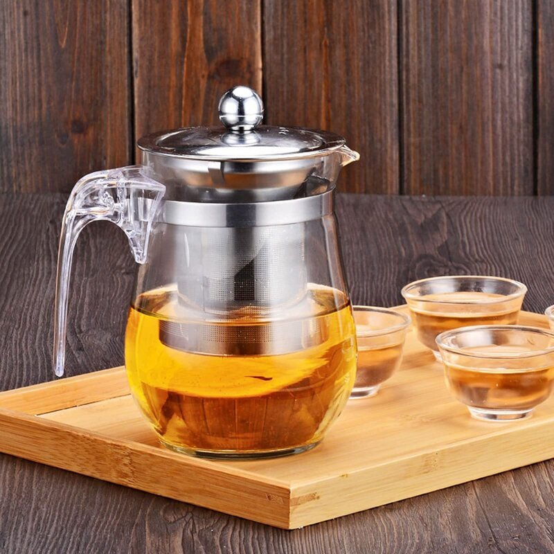 Chaleira Lyor Vidro Borossilicato 750ml Resistente ao Calor Transparente Design Moderno para Preparo de Chá e Café