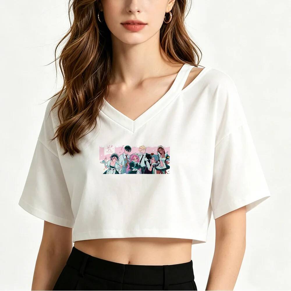Alien Stage crop top Menina grunge emo 2000s Camiseta baddie Festa Gráfica Jojofuku
