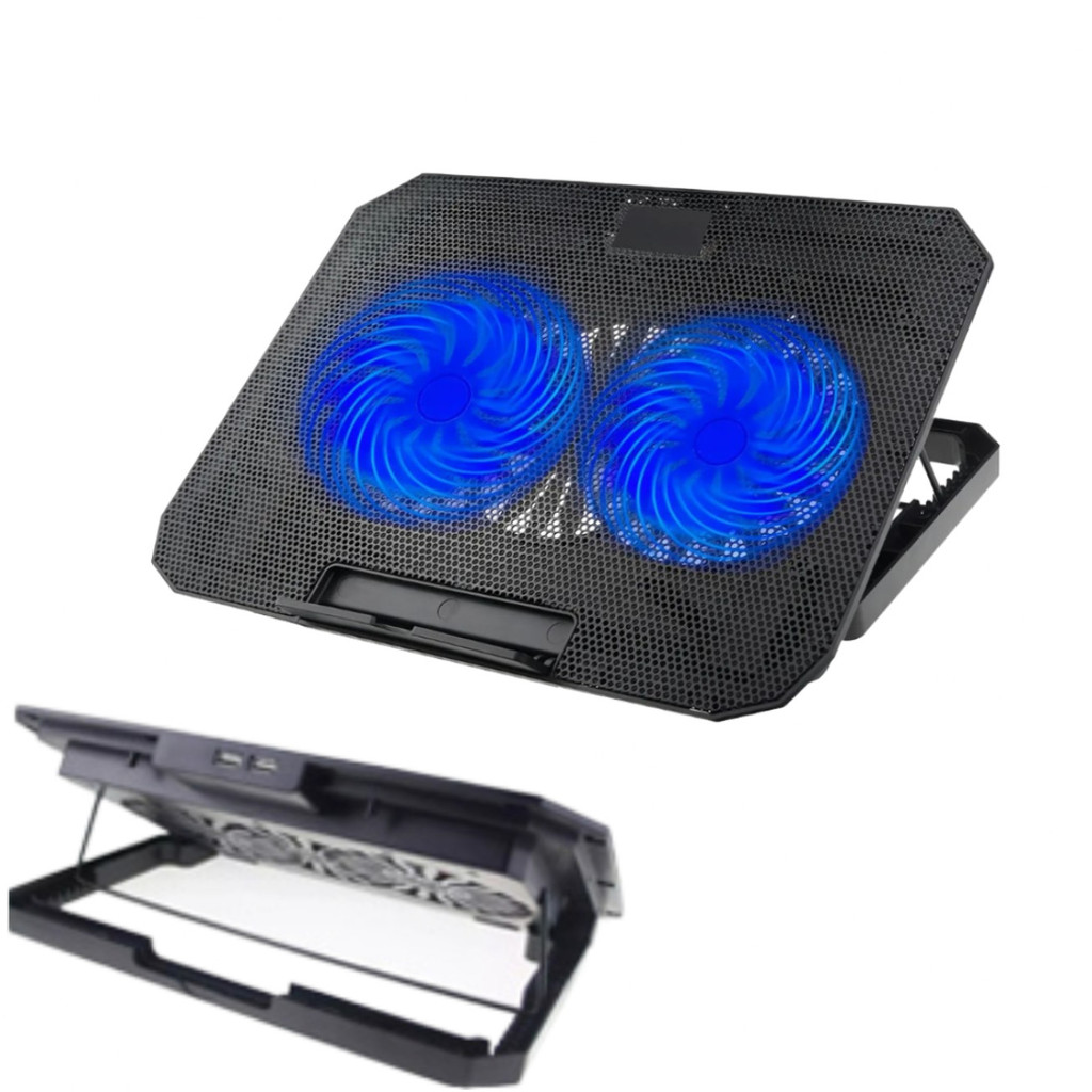 Base Cooler para Notebook com 2 Ventiladores LED USB Suporte Ergonômico 10 a 17 Polegadas