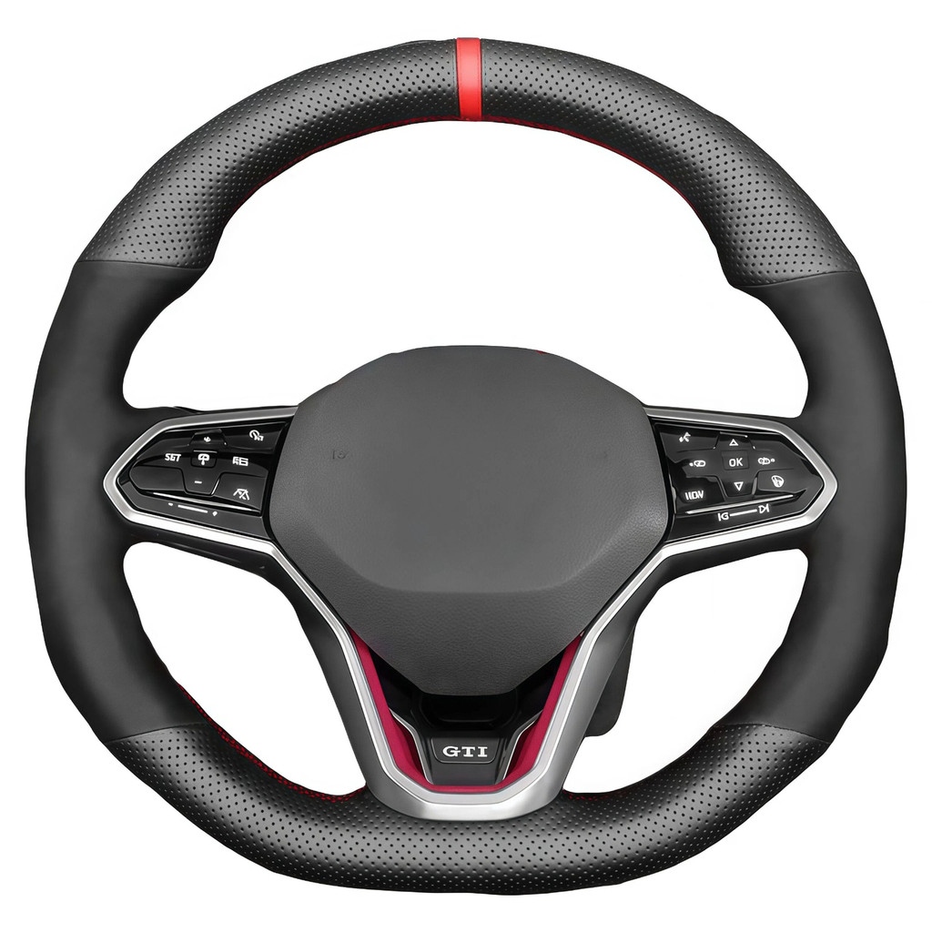 Capa De Volante De Carro Costurada À Mão Personalizada De Couro Artificial DIY Para Volkswagen VW Golf 8 MK8 GTI GTE 202