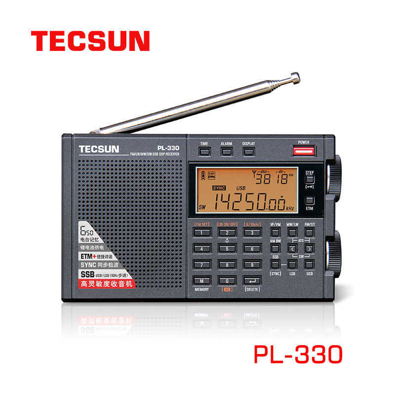 Tecsun/Tecsun PL-330 FM Onda Longa Onda Média Onda Curta Unilateral Portátil Rádio Onda Completa
