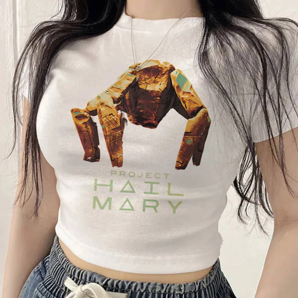 Projeto Hail Mary top cropped Menina gyaru jojifuku grunge Camiseta Cena harajuku Jojofuku anime vintage
