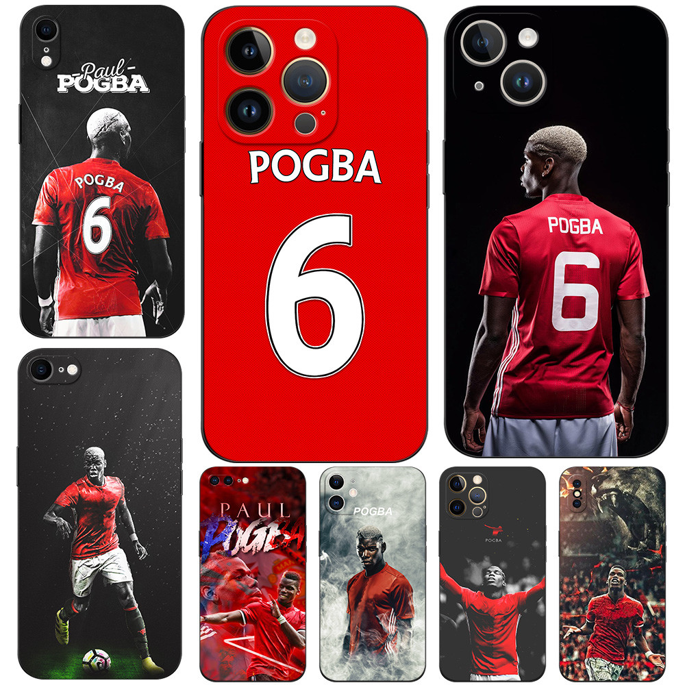 Capa Para iphone 5s 5 s SE 2020 2016 6s 6 7 8 plus tpu Preta Futebol Paul Pogba