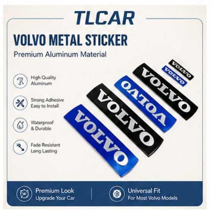 TLCAR Adesivo Emblema Da Grade Dianteira , Logotipo Central Do Volante Para Volvo C70 S80 V40 XC90 XCC C30 S40 V60 S60 X