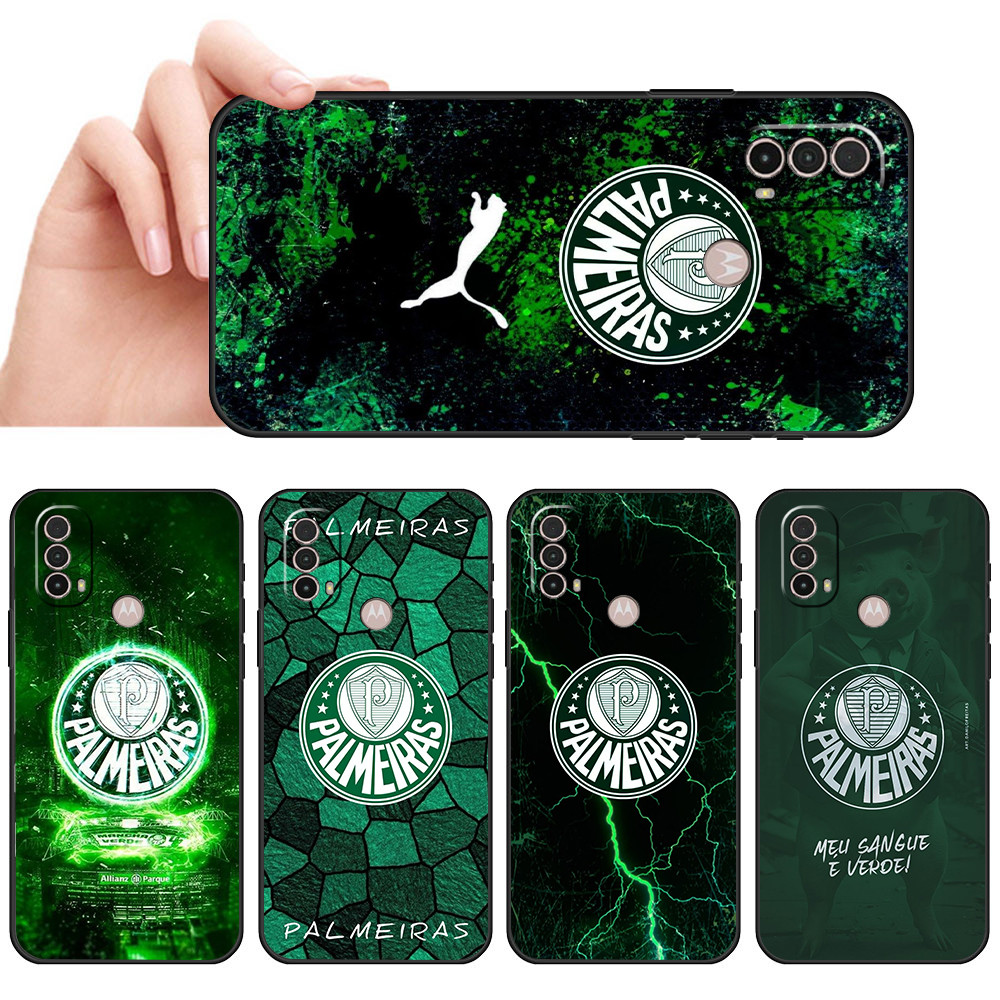 Capa De Telefone Preta Macia Para Moto E7 Plus E7i POWER E13 E20 E22 E40 G9 Play Palmeiras Verde Brano arte esportiva Pr