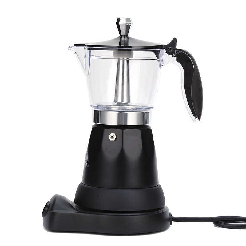 Máquina de café elétrica Plug-In alumínio Moka pote italiano espresso pote válvula única café feito à mão