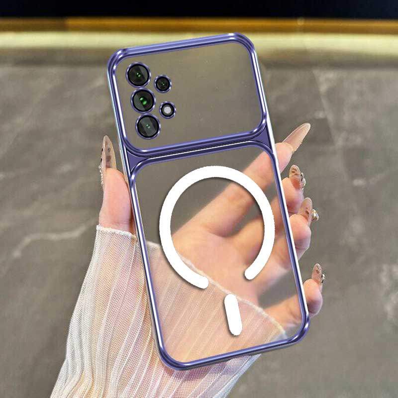 Capa Para Samsung A13 4G A13 5G A23 De Telefone Estética Transparente Avançada À Prova De Choque Com Bobina Magnética Gr