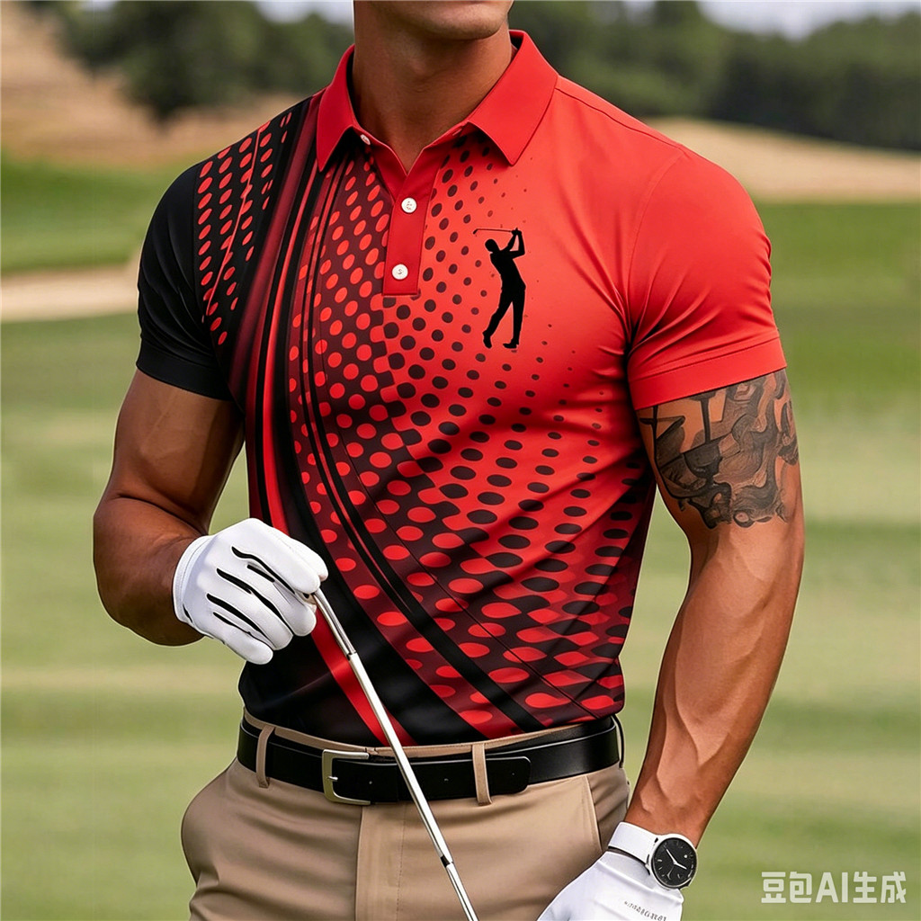Camisa Polo Masculina De Golfe De Secagem Rápida – Estampa Colorida Respirável E Elegante Para Esportes Roupas Casuais