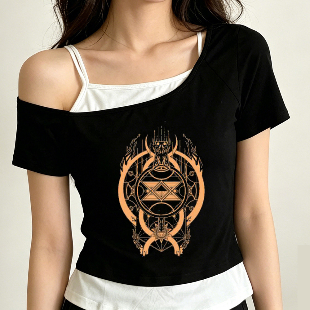 Fullmetal Alchemist crop top Menina y2k Japonês streetwear Camiseta Festa Folga harajuku Cena De Moda Coreana