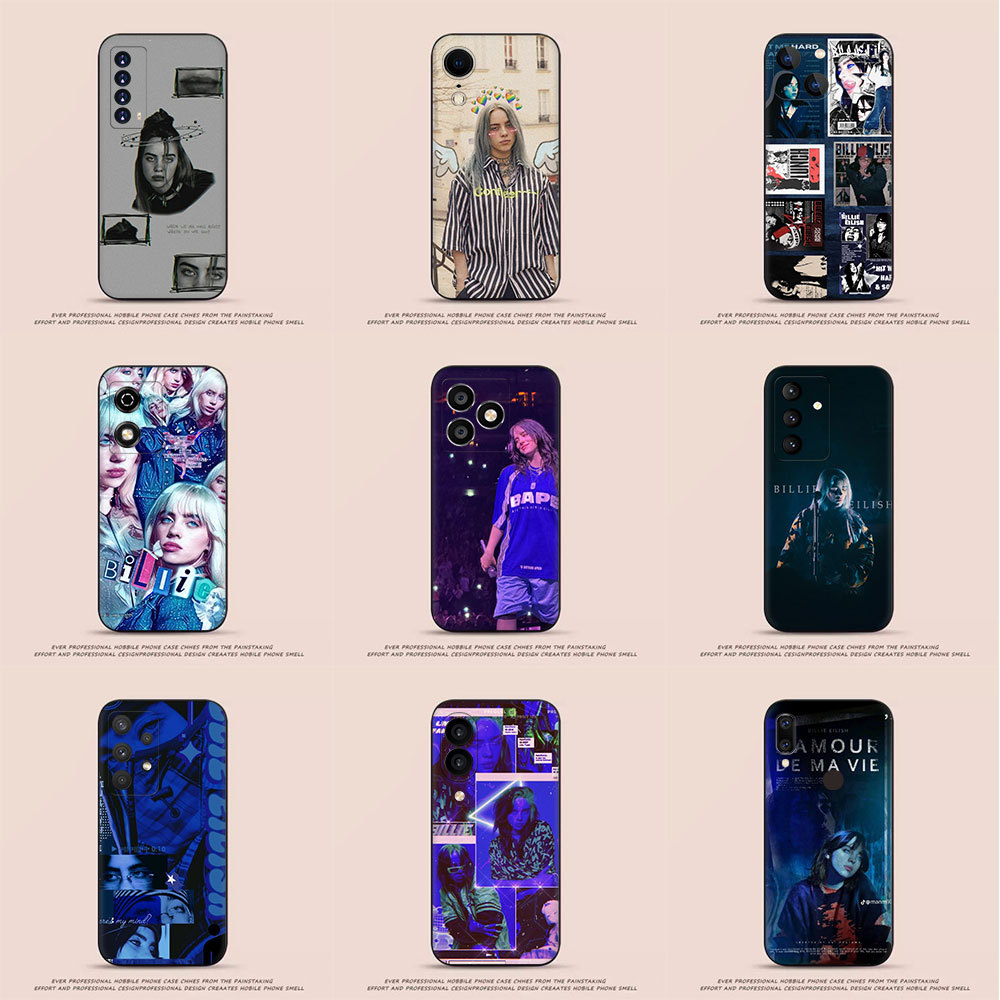 Capa De Telefone Macia Preta Para Samsung Galaxy J2 J5 J7 Prime J7 Core J7Pro J730 4T52 Billie Eilish