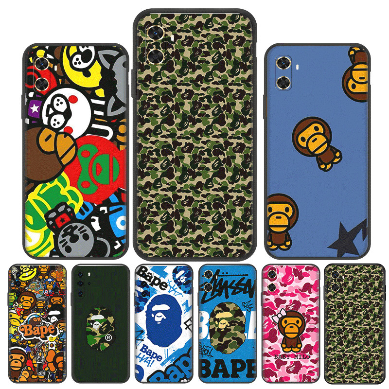 Huawei P10 P20 P30 Lite Pro Y5P Y6P Y7A Y8P Compatibilidade TPU Caixa Preta Capas De Telefone Capa Protetora Macia BAPE