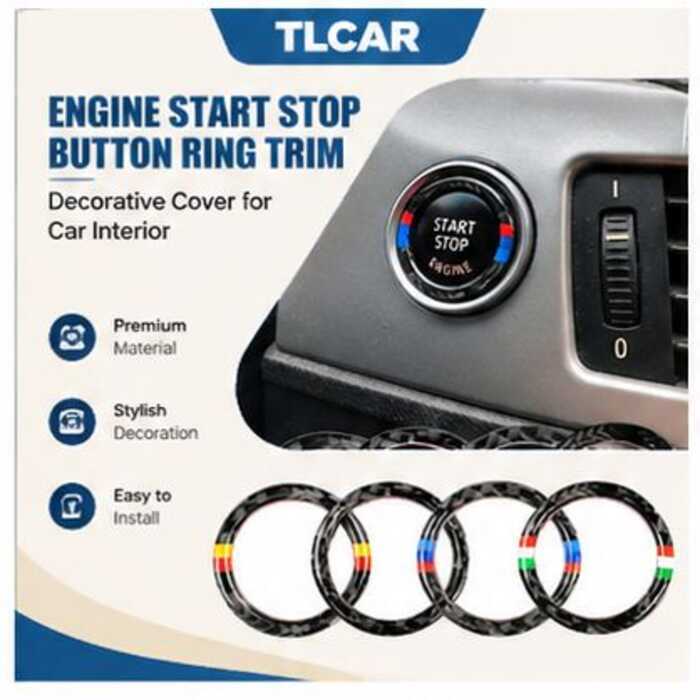 TLCAR HYS Para BMW Série 3 E90 E92 E93 320i Z4 E89 2009-2012 Carro De Fibra Carbono Motor Start Stop Botão Ignição Chave