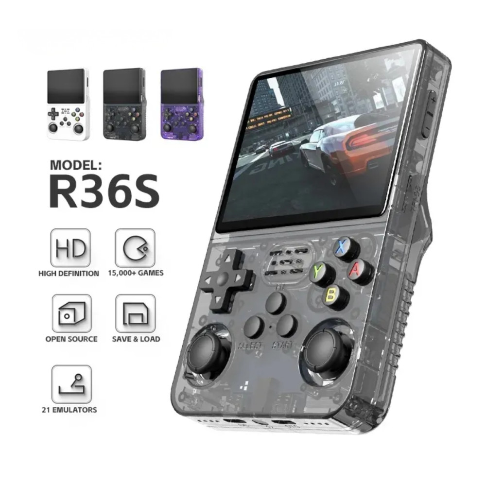 Mini Video Game Portátil R36S Games Retro 15000 Jogos 64gb T&Z