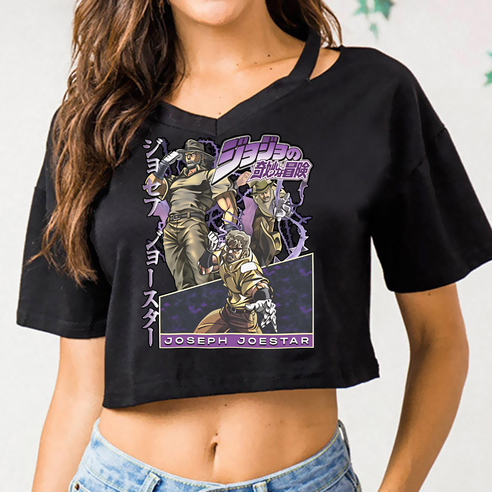 Jojo Bizarre Adventure crop top Adolescente Gótico Cena Jojofuku manga cutecore Camisa Liquidação Vendas harajuku