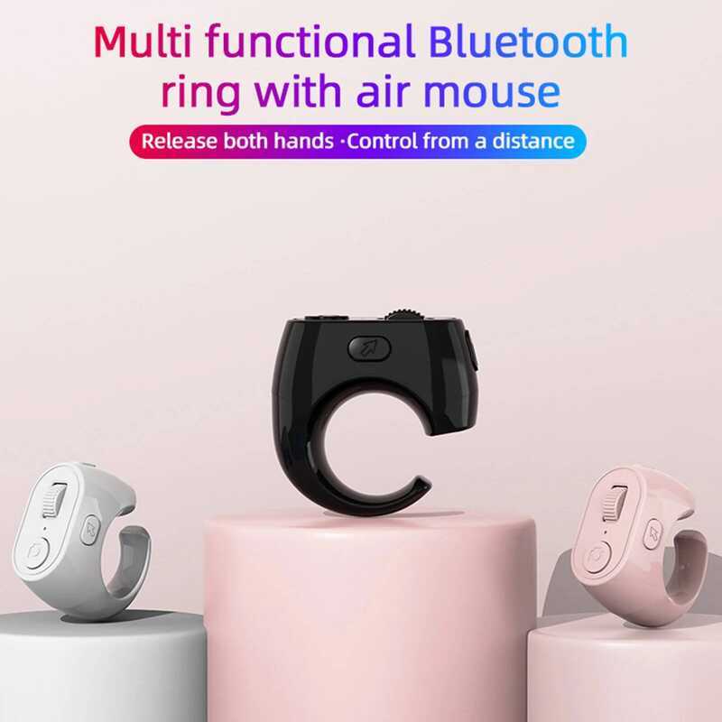 Anel De Rolagem De Mouse Sem Fio Bluetooth Controle Remoto Para Android Ebook Câmera De Leitura Obturador De Vídeo