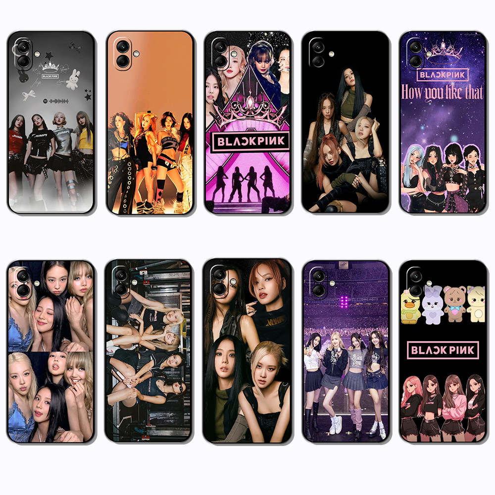 Para 3c Samsung Galaxy A04 A04E A05 A06 A07 BLACKPINK Capa De Telefone Colorida TPU Preta Macia