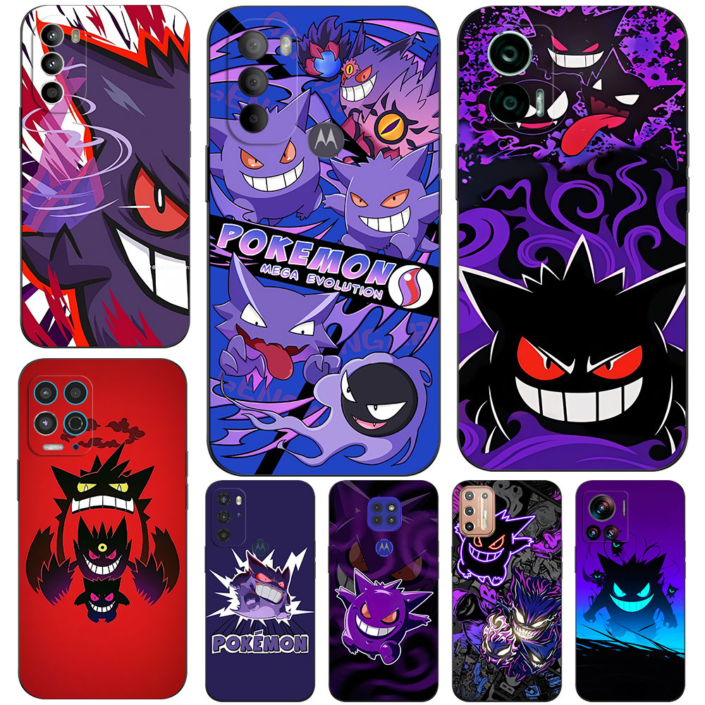 Capa Para Motorola Edge 50 neo Pro 5G Fusão ultra Traseira De Telefone Silicone Macio Preto Tpu Escuro Pokemon Gengar