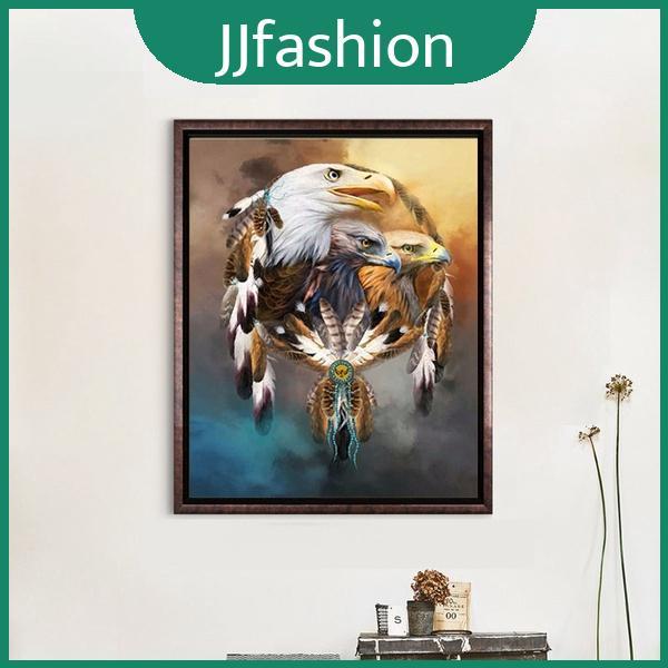 Intricote 5d Diy Pintura Diamante Ponto Cruz Com Totem De Águia Para Espaços De Vida Elegantes