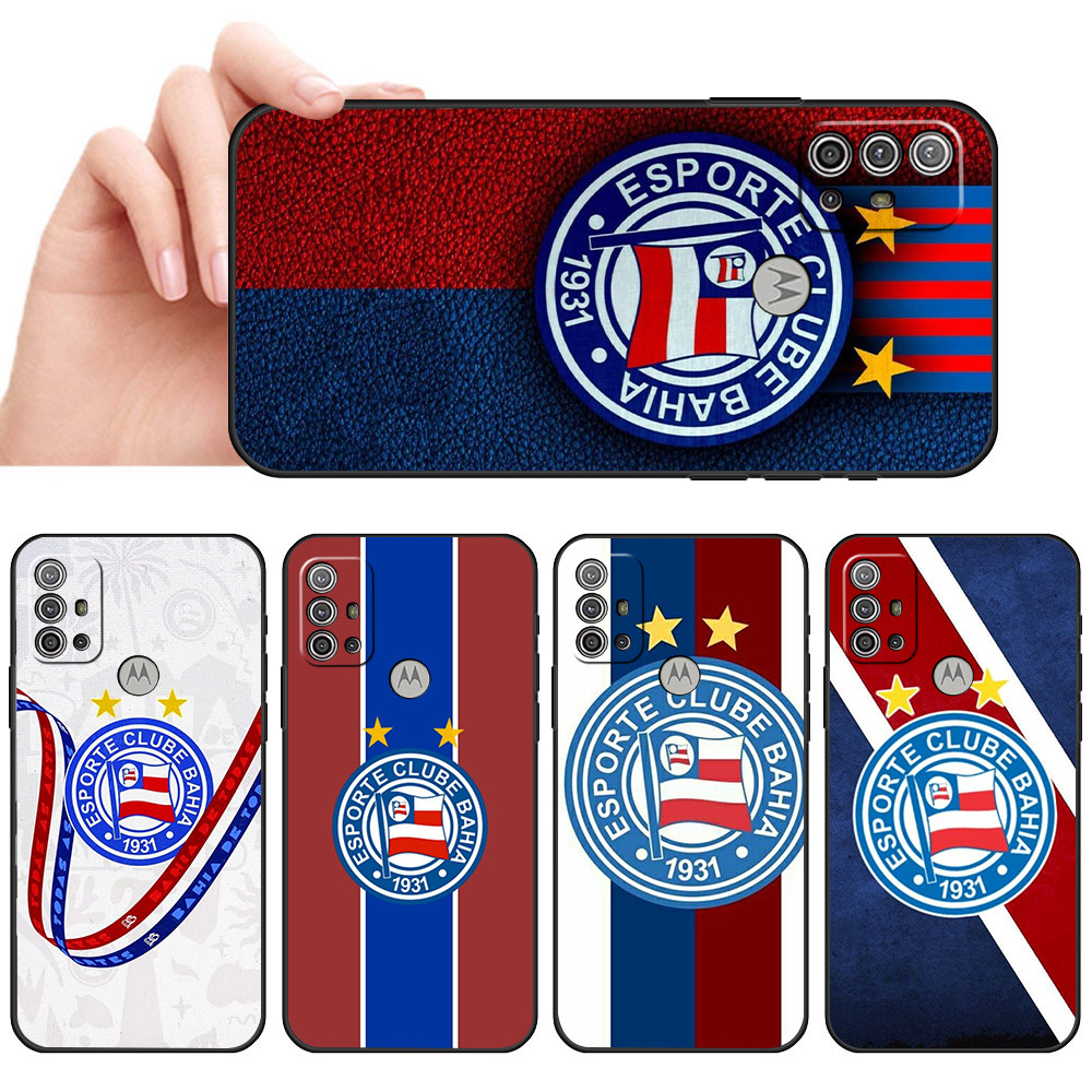 Capa De Telefone Preta Macia Para Moto G10 G20 G30 G22 G23 G50 G52 G53 G73 G82 Capinha Tricolor Futebol Baiano Protetora