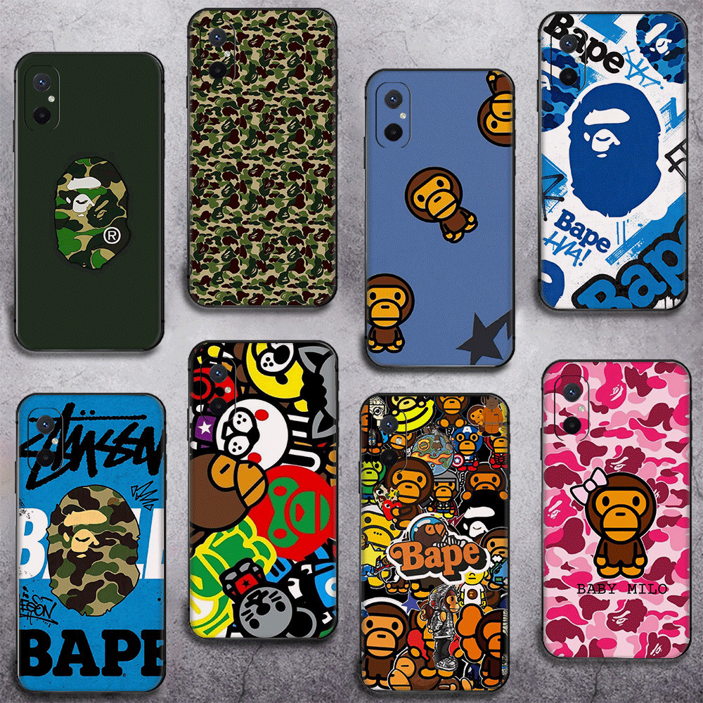 Redmi Note 10S 12S 13 Pro Plus 12 sped Compatibilidade TPU Caixa Preta Capas De Telefone Capa Protetora Macia BAPE A Bat