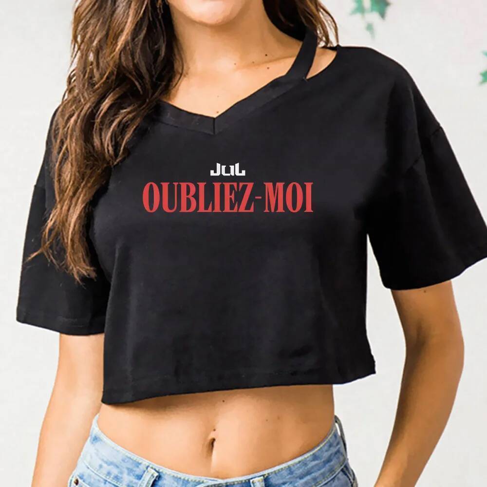 Jul crop top Feminino vintage kawaii Gráfico Camisetas streetwear grunge Verão emo Mangá